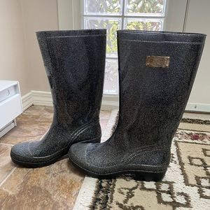 GUESS rain boots grey with glitter size 8